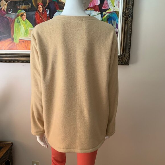 Vintage Embroidered Women's Brown/Tan Long Sleeves Button Up Cardigan - Picture 7 of 8